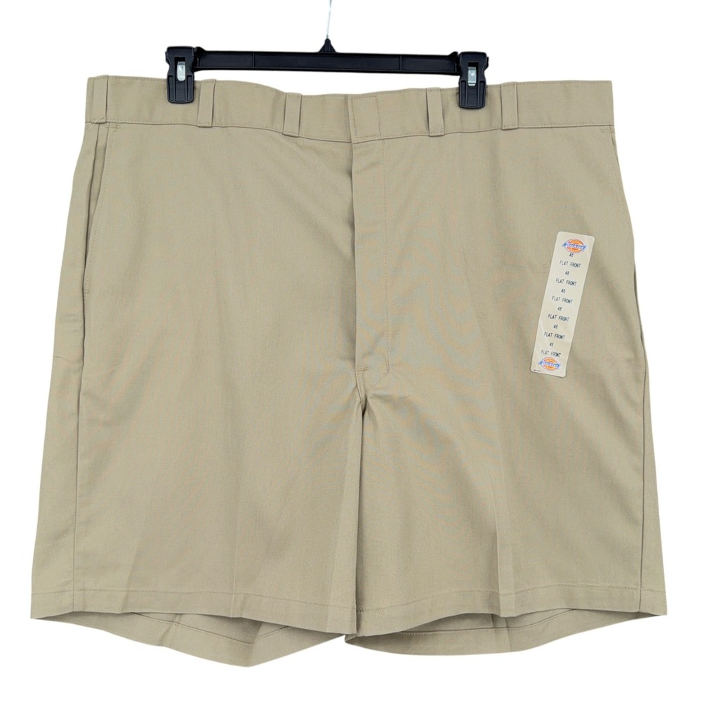 Dickies Flat Front Shorts Mens 46 Poly Cotton Khaki 42234KH